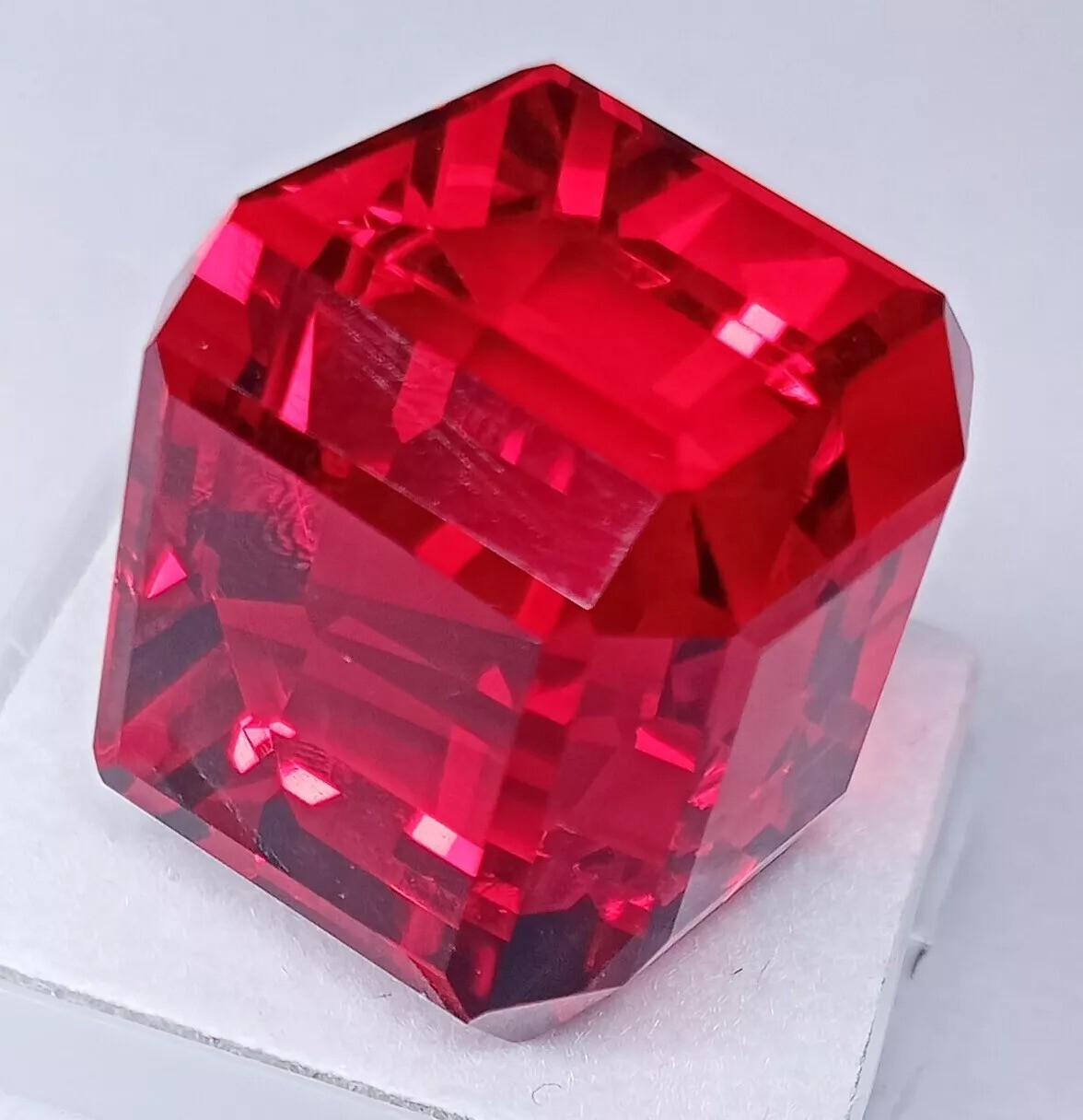 Fabulous Red EGL CERTIFIED Ruby Cube Cut 100 Ct Lab-Created Loose A++ Gemstone