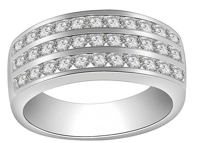 Right Hand Engagement Ring VS1 F 1.00 Carat Round Cut Diamond 14K White Gold