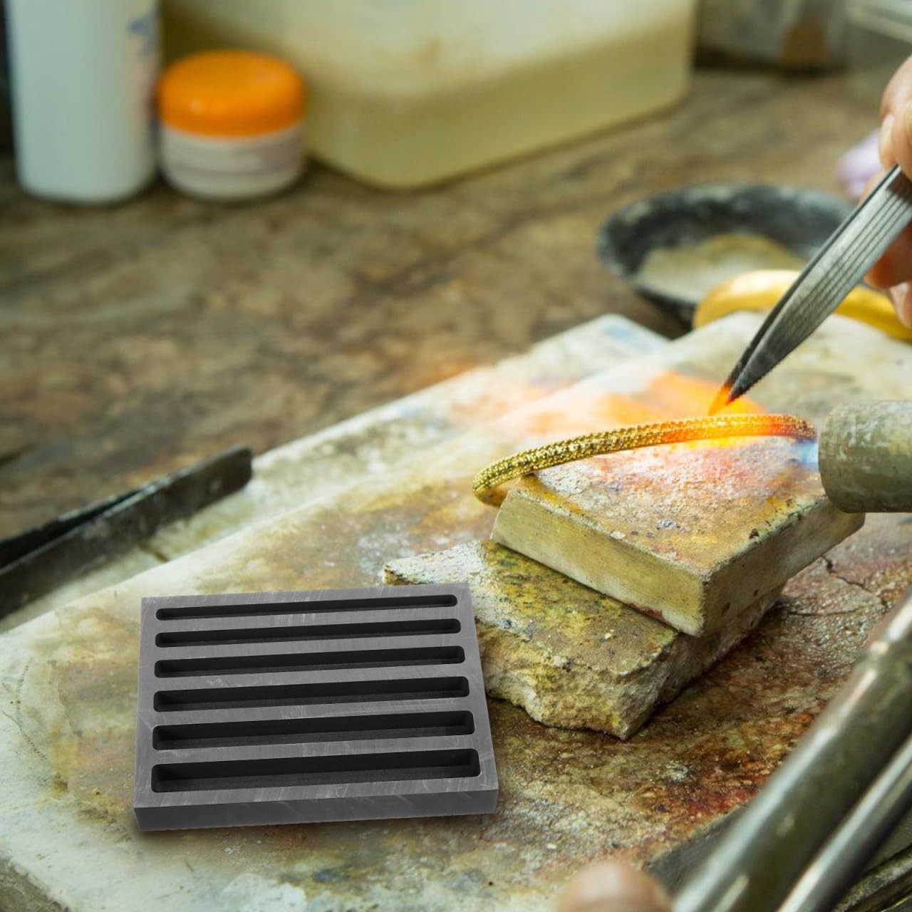 1Pc Graphite Shape Molds Gold Mold Silver Ingot Melting Casting Moulds Furnac…
