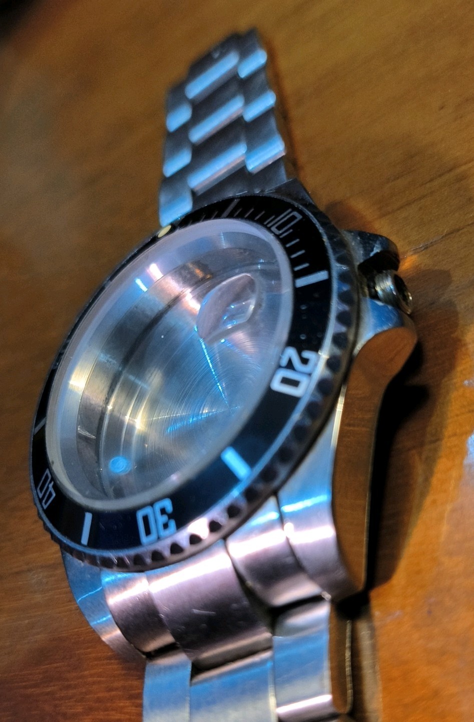 40mm stainless steel Watch- possibly Rolex- sapphire glass- 455B