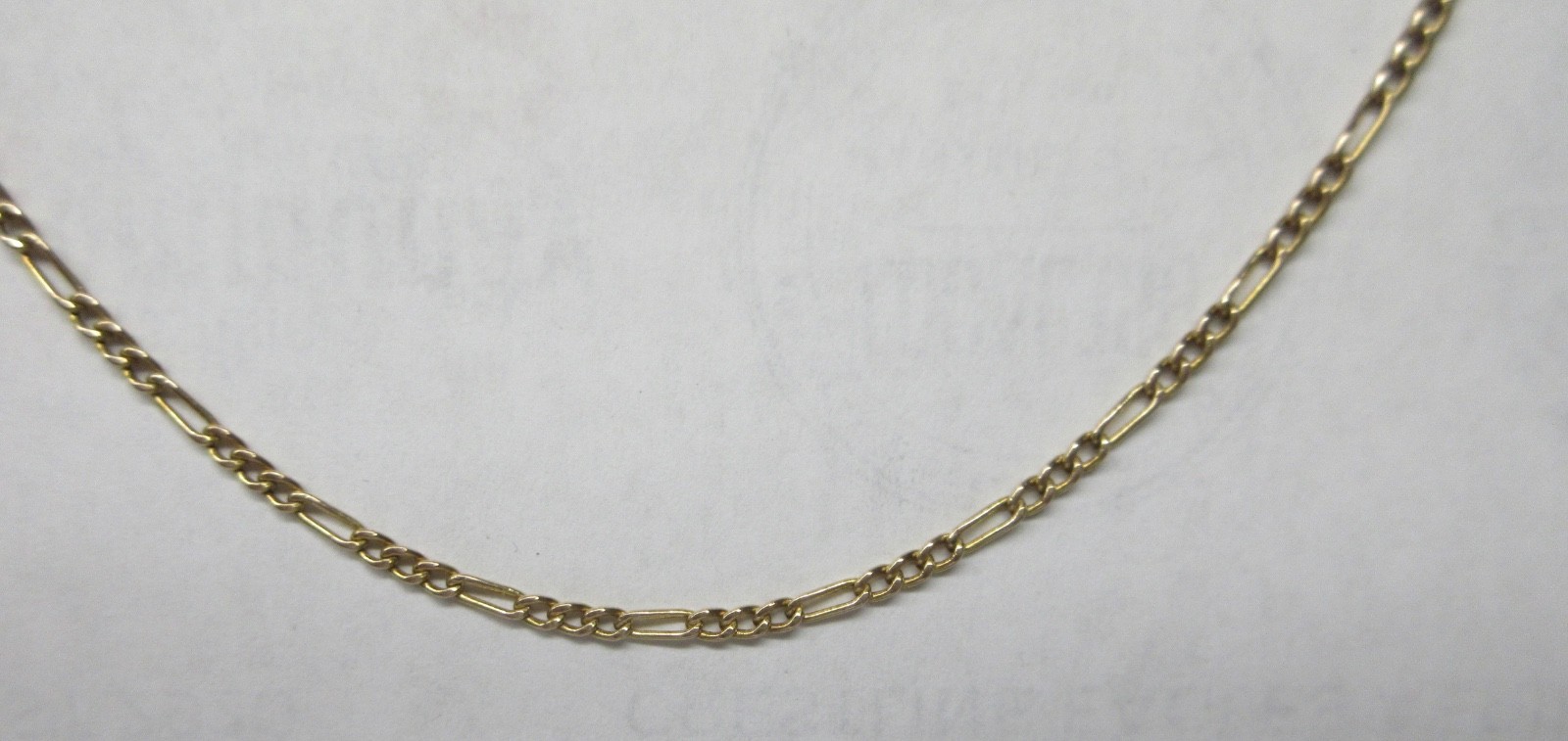 10K SOLID GOLD 16″ HOLLOW 2.2MM FIGARO NECKLACE CHAIN 2 GRAMS
