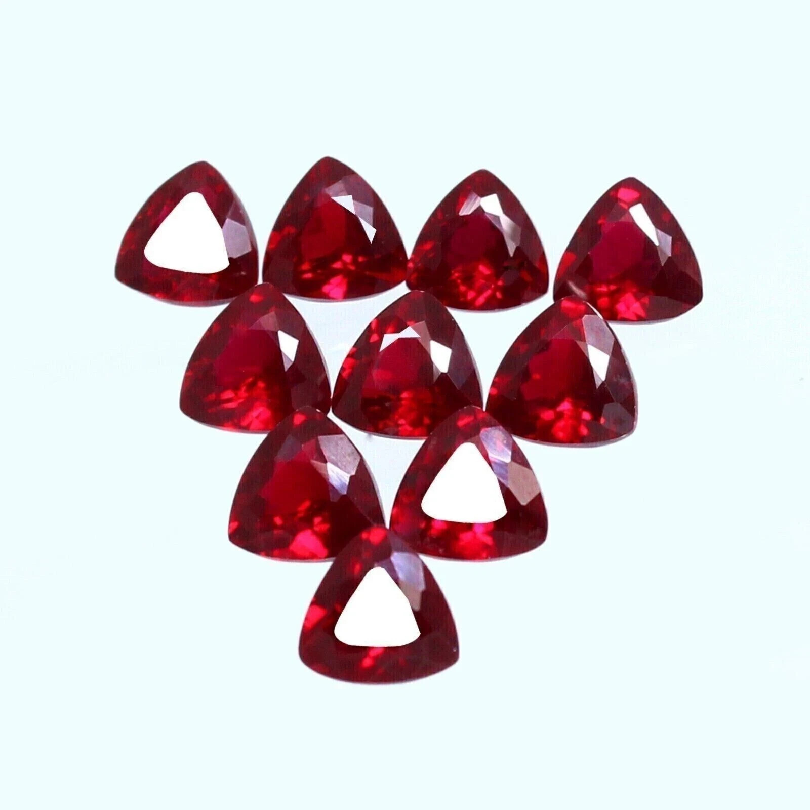 AGL Certified Natural Red Ruby 100 Ct 10-12 Pcs Trillion Cut Loose Gemstone Lot