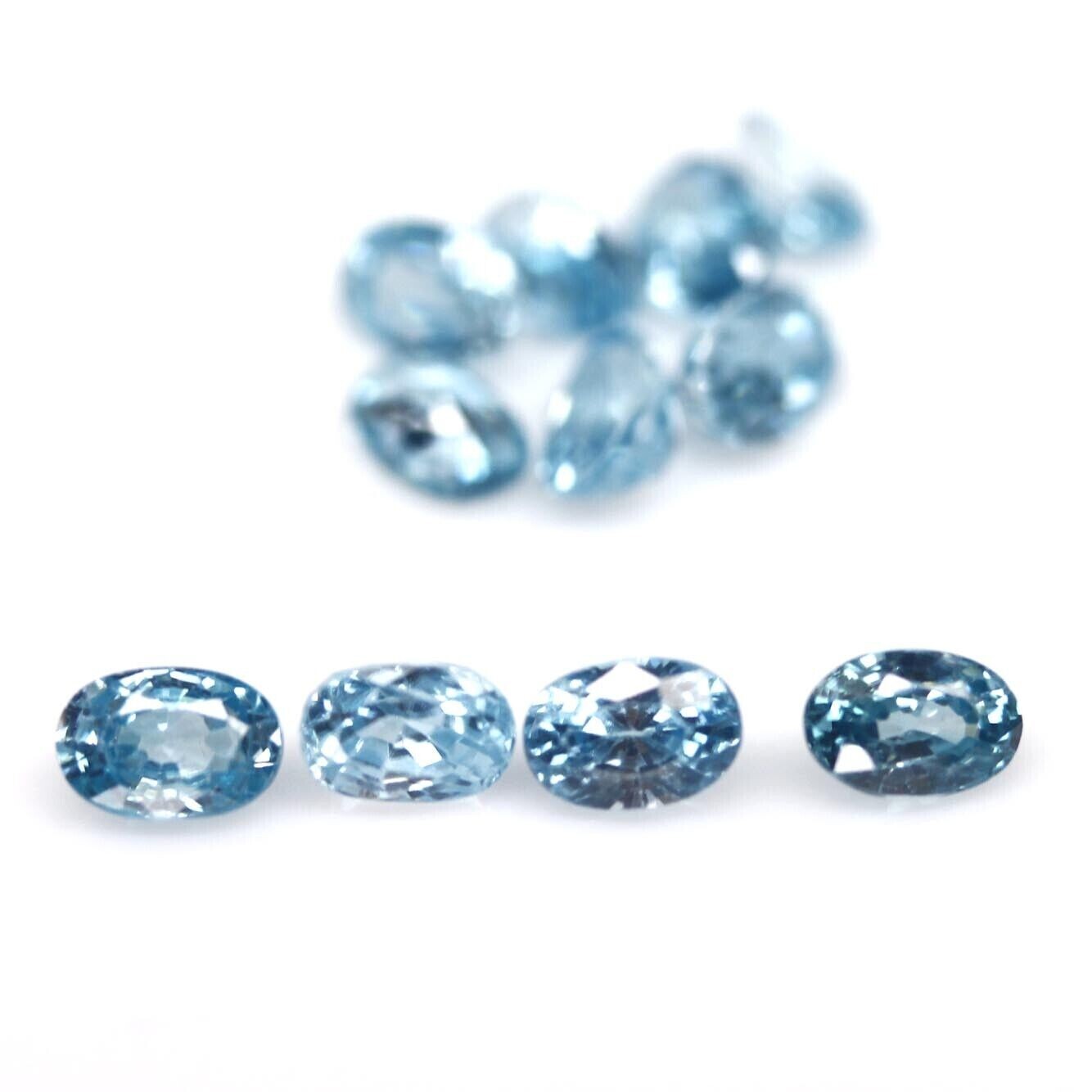 Shola Genuine 6 x 4 mm 1 Piece Natural Blue Zircon Approx. 0.85 Carat Cambodia