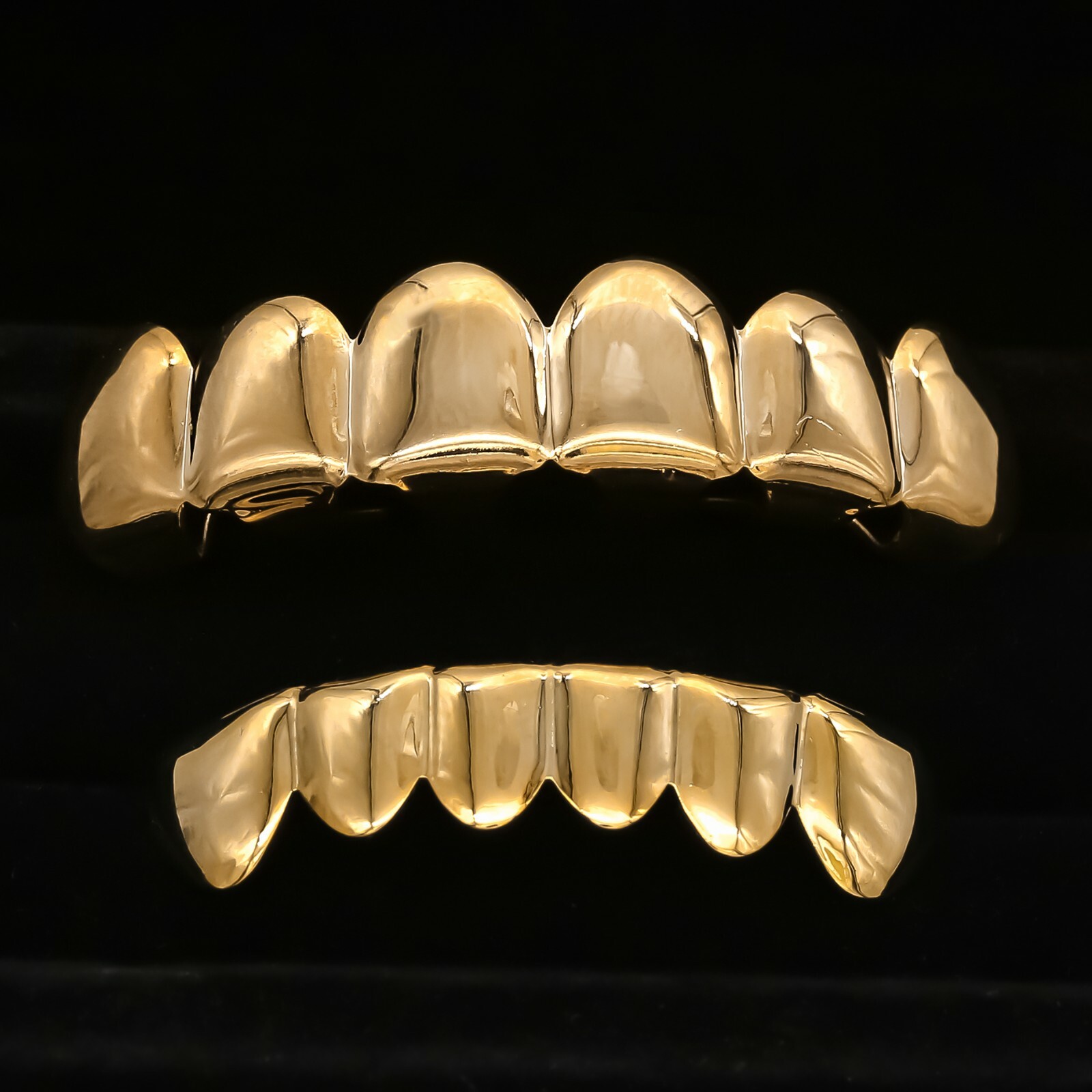 18K Gold Plated GRILLZ Top & Bottom Mouth Teeth Hip Hop Grill Hip Hop