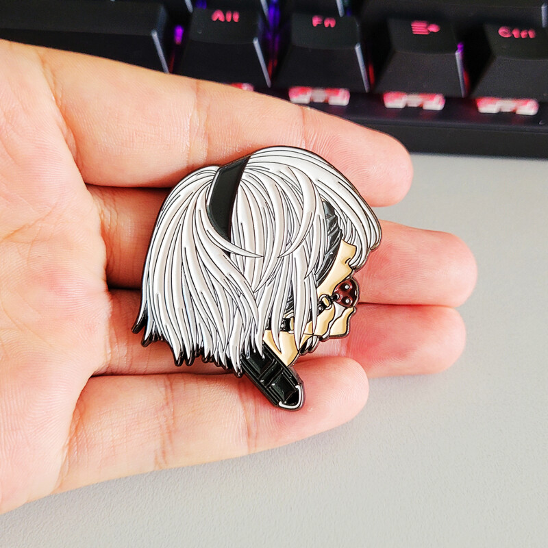 Game NieR:Automata YoRHa No.2 Type B 2B Metal pin badge brooch Gift