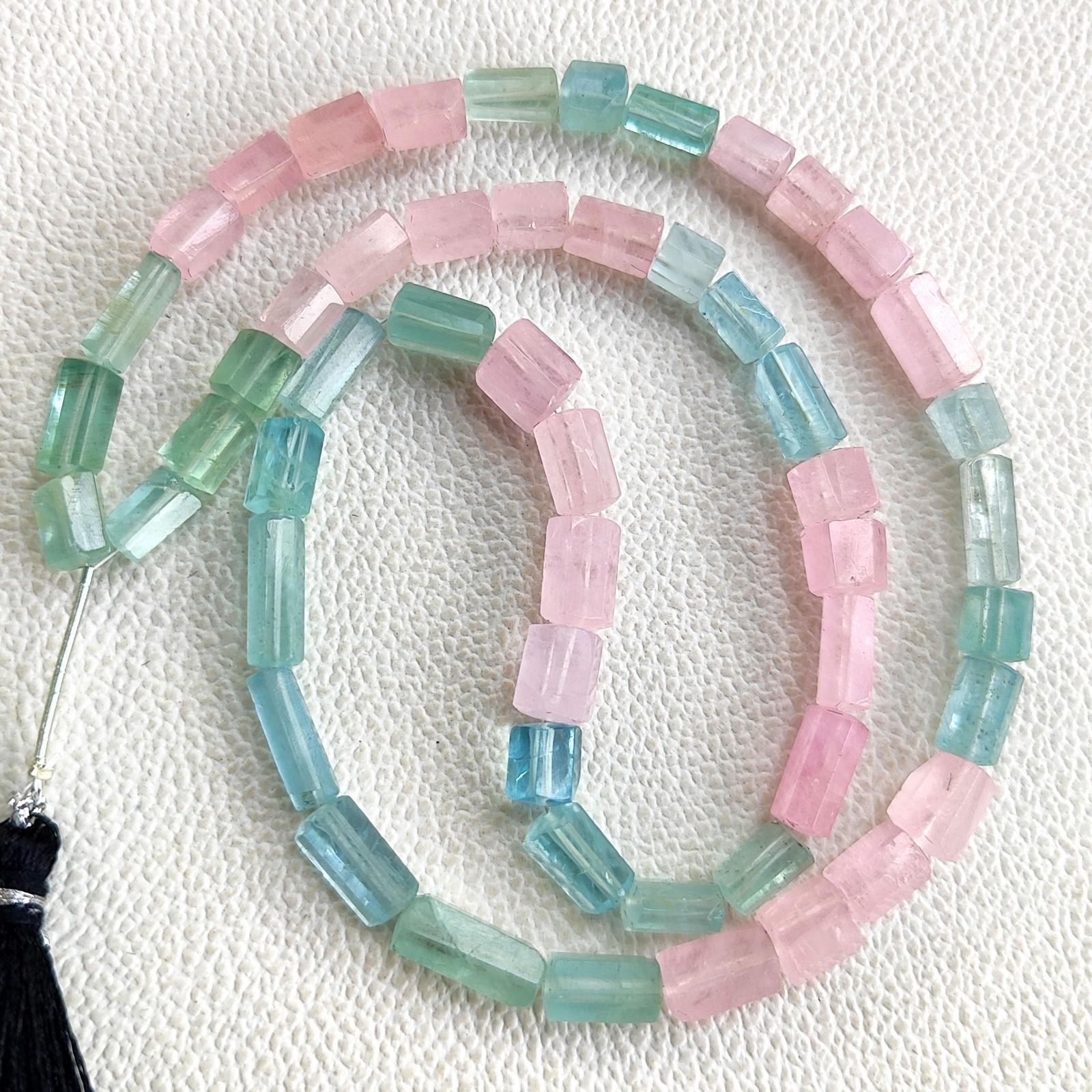 Brazil Natural Multi Beryl Smooth Tube Shape Beads 19″ Strand 9-13mm Gemstone