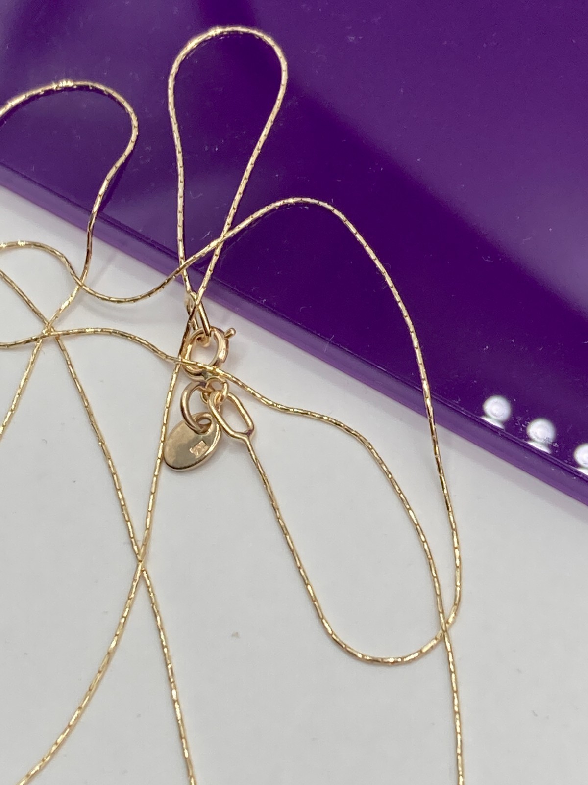 solid 10k gold thin snake chain 0.8mm necklace