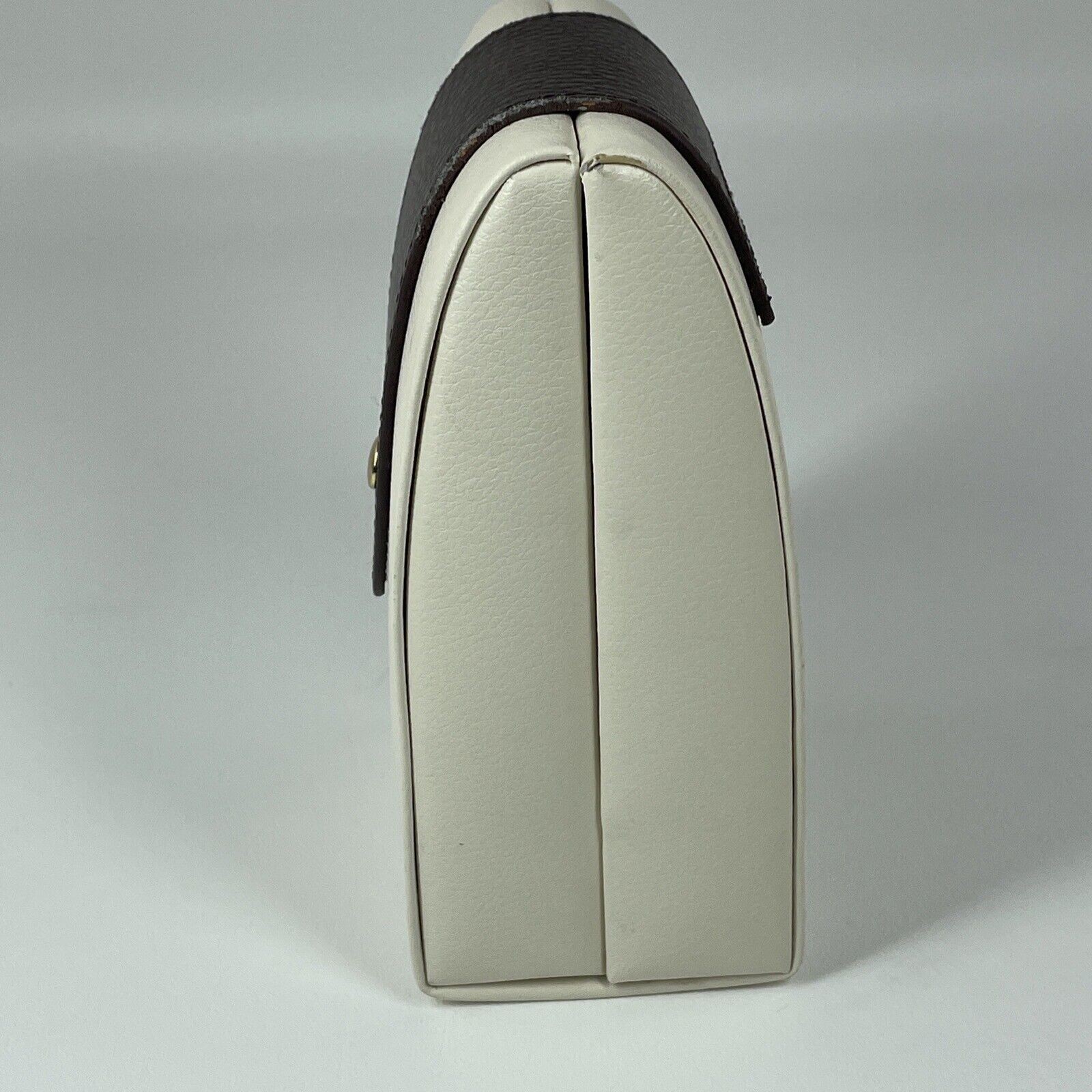 EUC BEY-BERK “Madeline” Ivory & Brown Leather Suede Folding Travel Jewelry Case