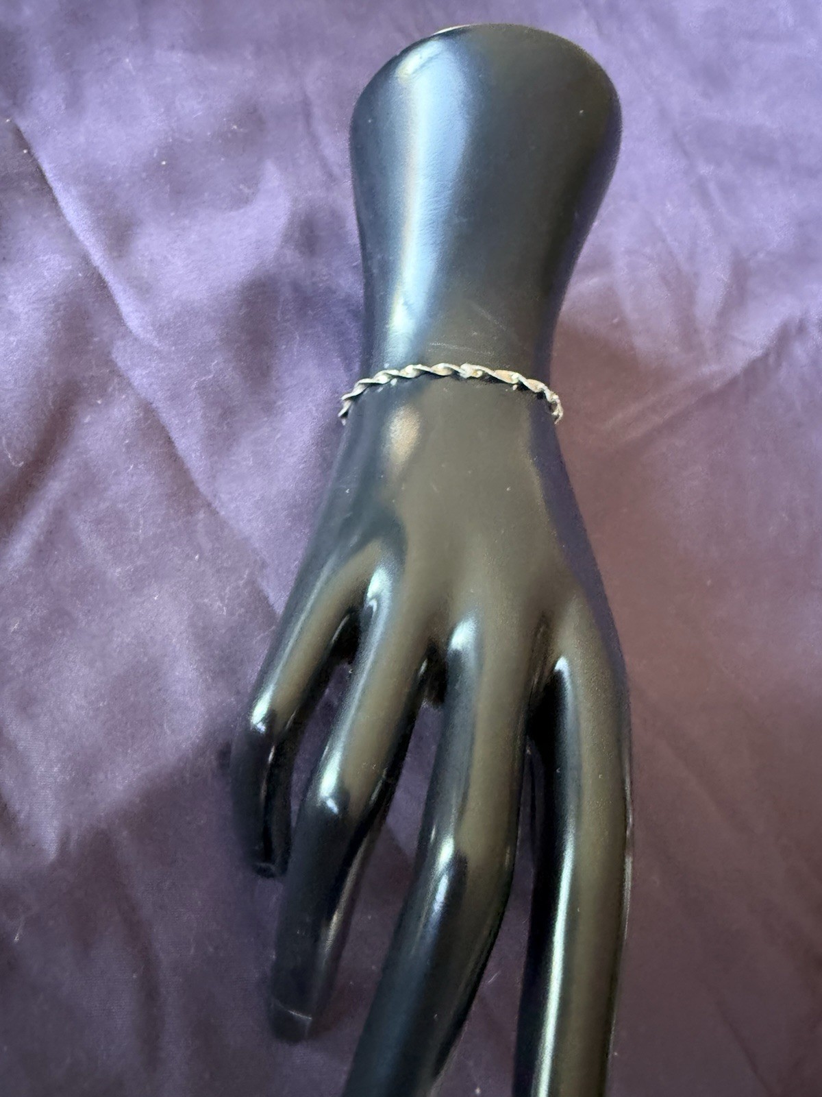 Sterling Silver 925 Rope Chain Bracelet, Lobster Clasp, Italy, No Stone