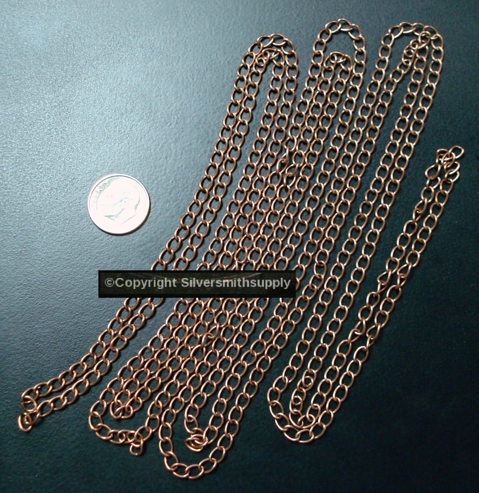 6′ Antique copper plated bulk twist cable link 5x4x3mm necklace extenders CH128