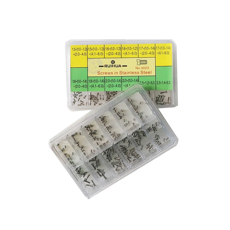 120Pcs Stainless Steel Watch Back Case Cover Screws Assortment Sizes Repair Part