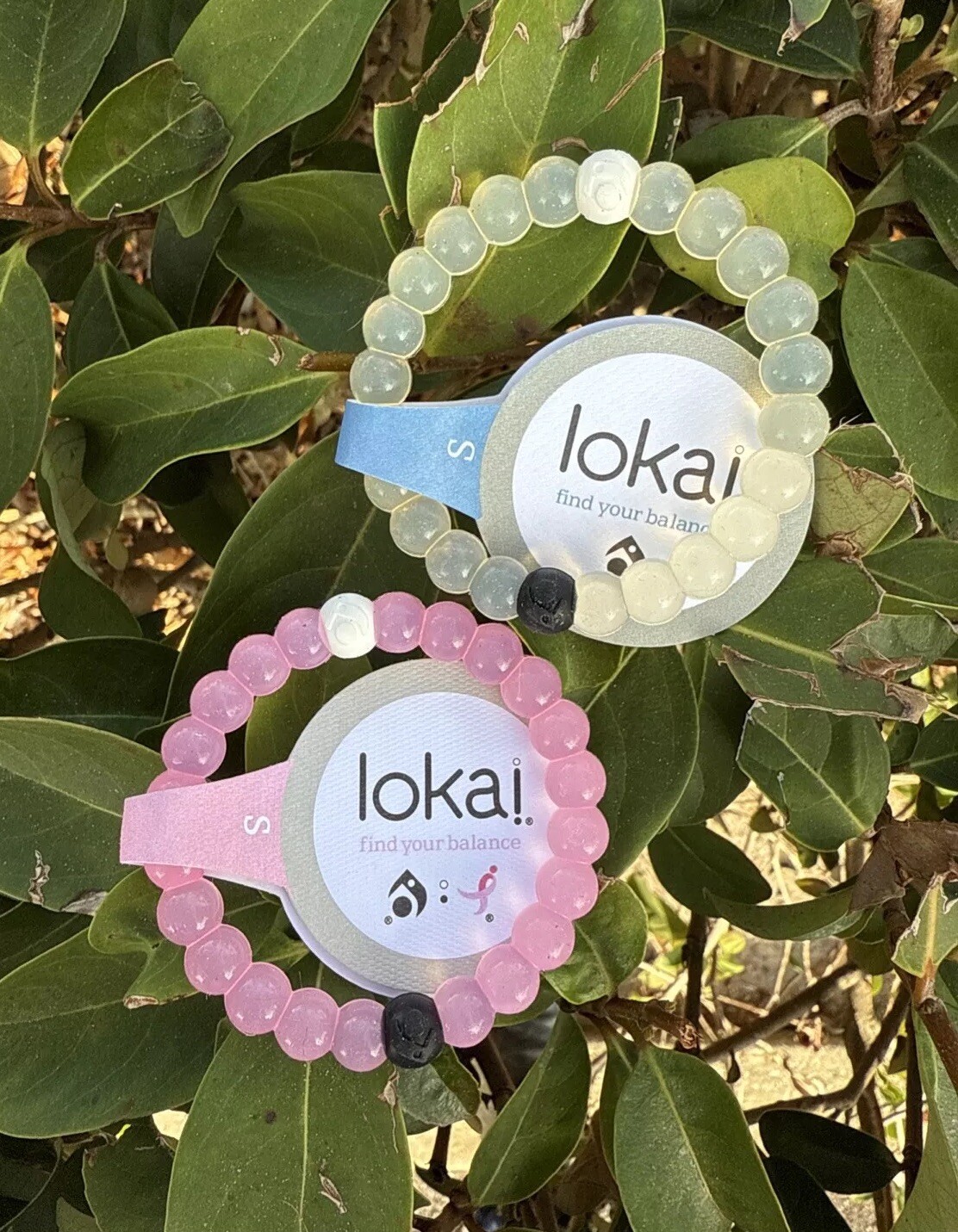 Lokai Bracelets Set Of 2 Clear Pink Small 6”