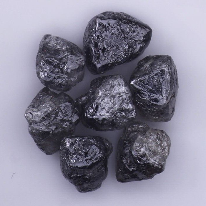 2.00 CARAT RAW CRYSTAL NATURAL BLACK COLOR ROUGH DIAMOND LOT 2.75 to 3.25 MM