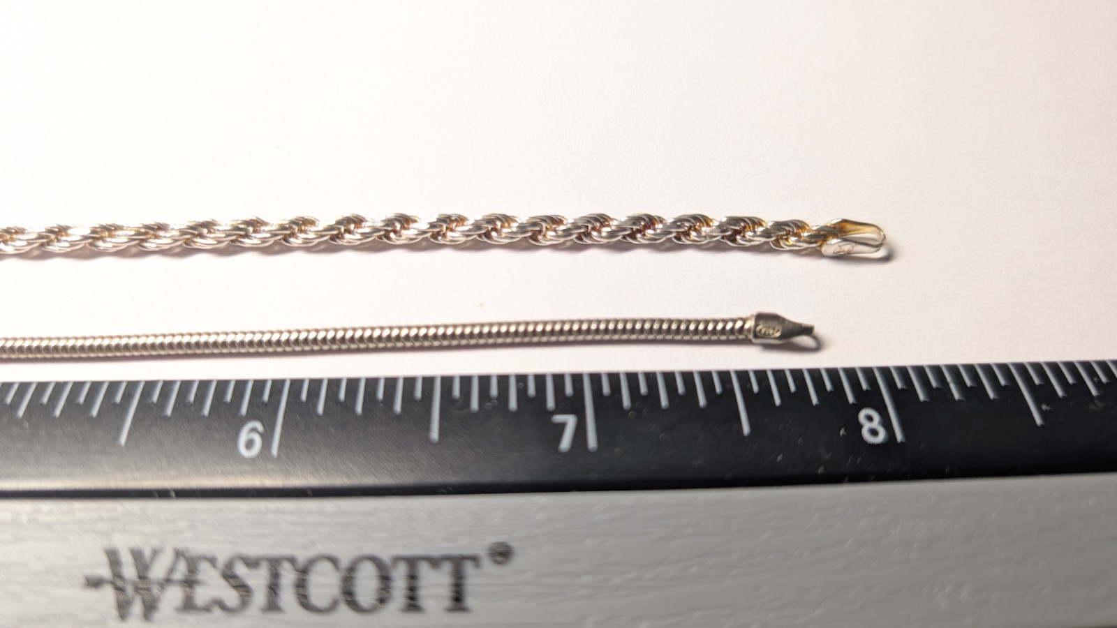 2 LOT STERLING SILVER BRACELETS 8 3/16″ & 7 14/16″ ABOUT 9.0 GRAMS