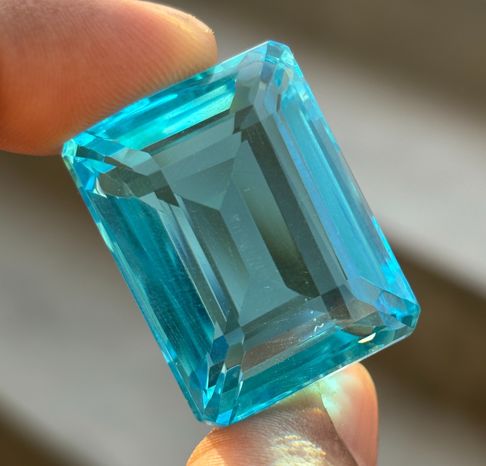 Certified 105 Ct Natural Emerald Cut Sky Blue Aquamarine Loose Gemstone BEST