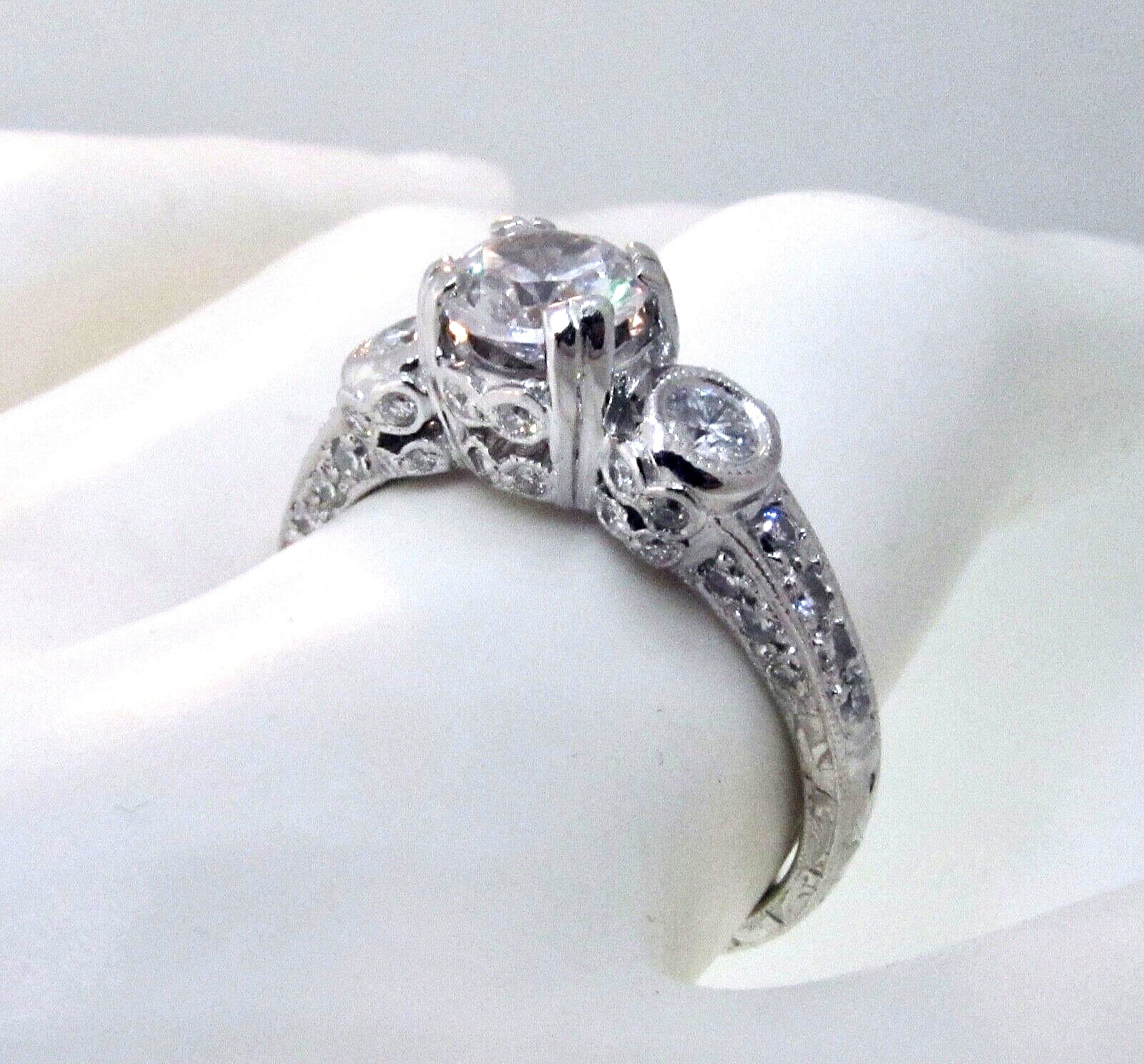 Art Deco Style Platinum Diamond Engagement Ring Setting *ONLY $990*