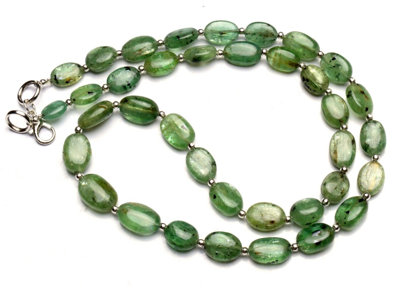 Natural Gem Mint Green Kyanite Oval Nuggets 18.5″ Necklace 10×7 to 12x9mm Beads