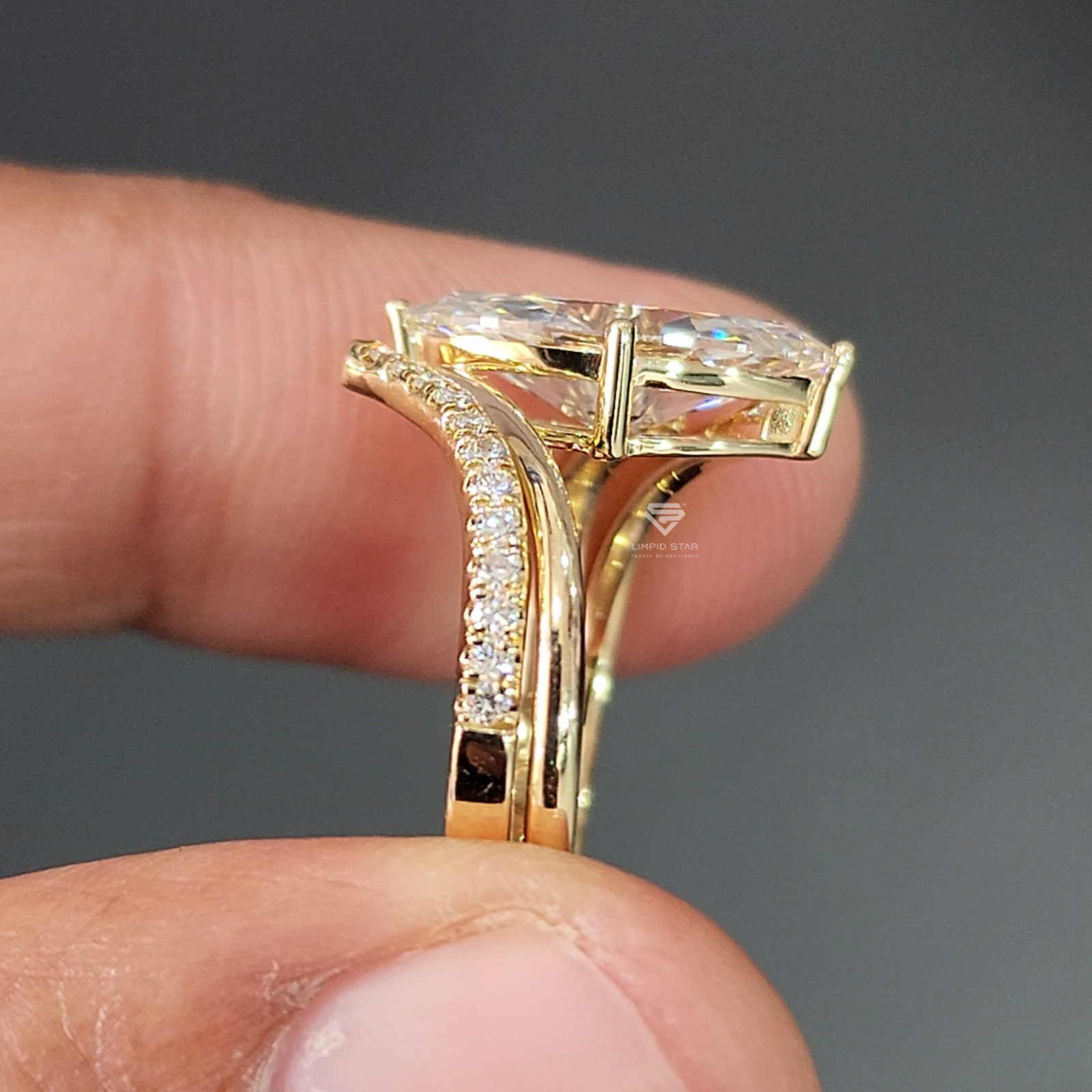 2.40CT Marquise Cut Lab Grown Diamond Ring G VS1 IGI 14K Yellow Gold Size 6