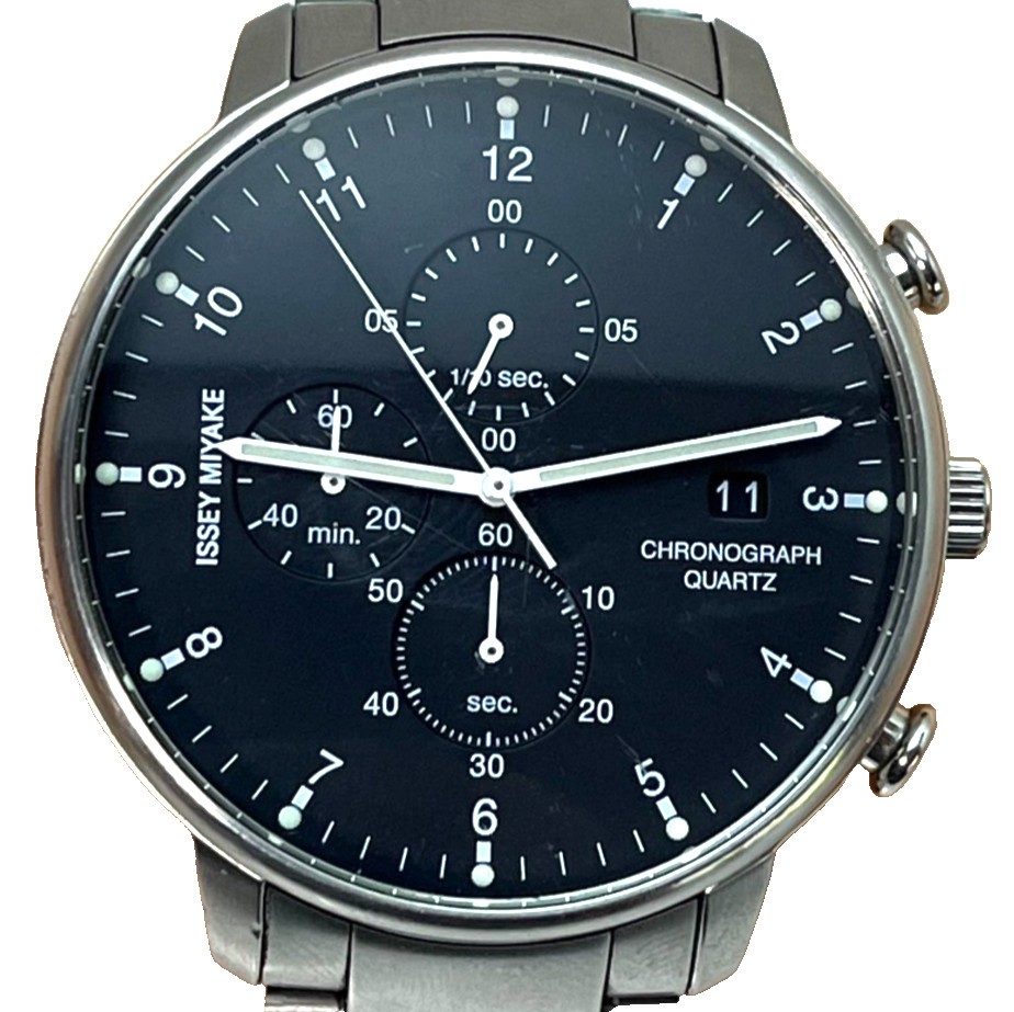 SEIKO ISSEY MIYAKE C NYAD001 Qz Watch Ichiro Iwasaki Black Dial Japan #142B