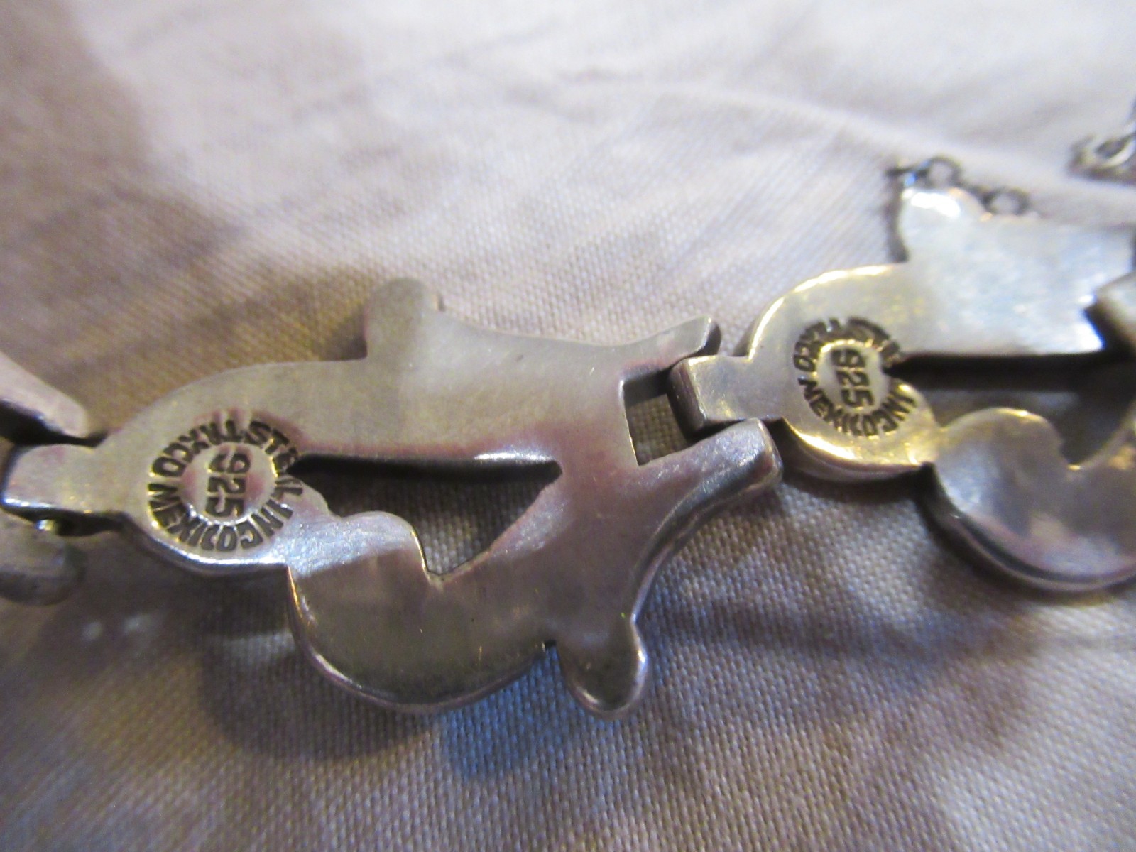 Vintage Mexico Sterling Silver Taxco Heavy Swirl Link Necklace & BRACELET 140g