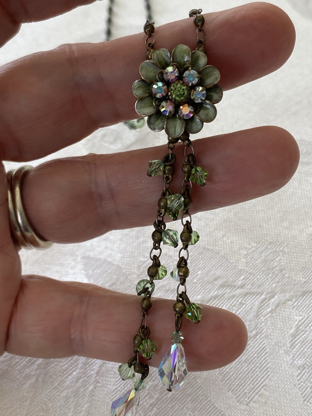 Liz Palacios Necklace And Earrings Set Green