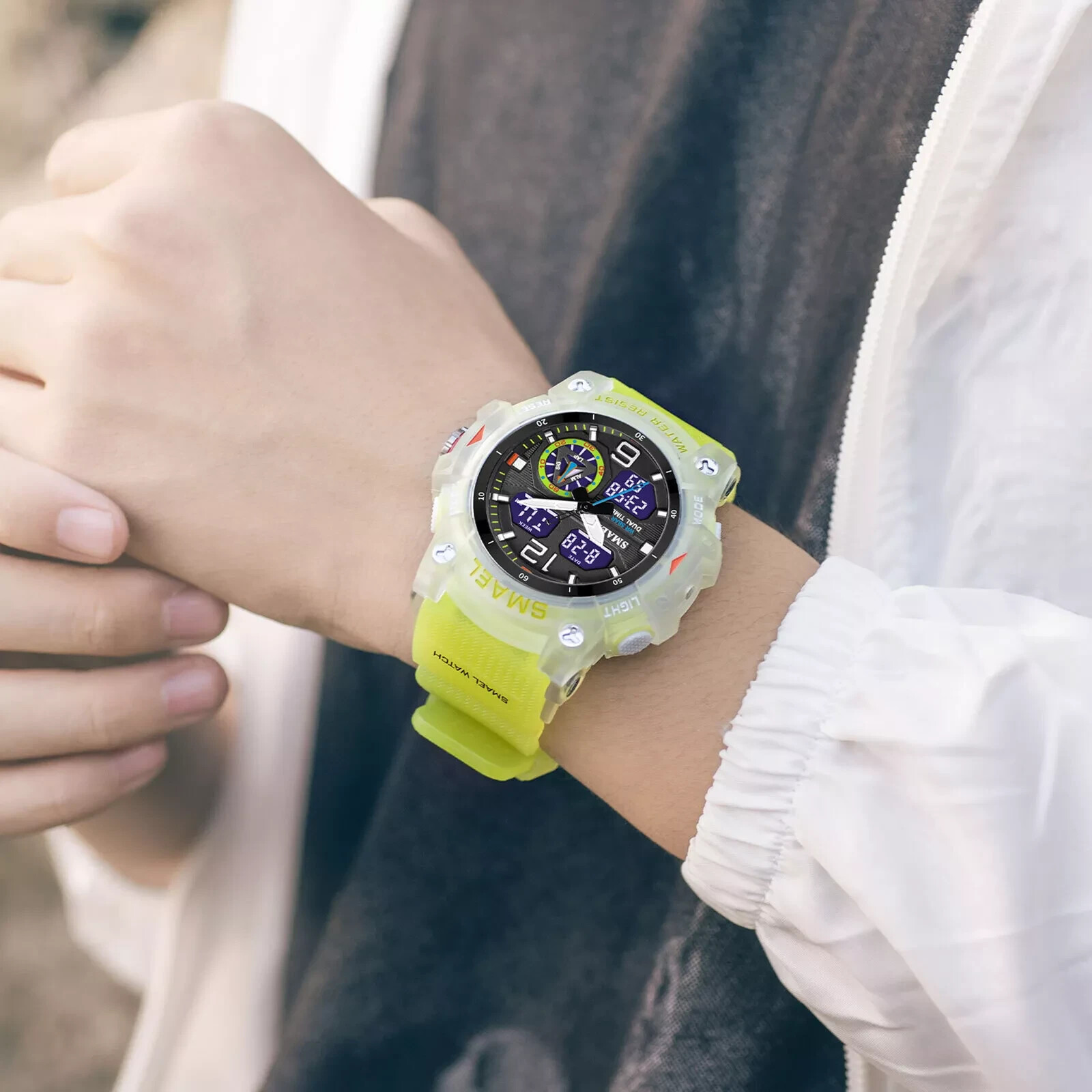 Reloj Militar LED para Hombres Pulsera Deportiva Digital&Cuarzo Impermeable