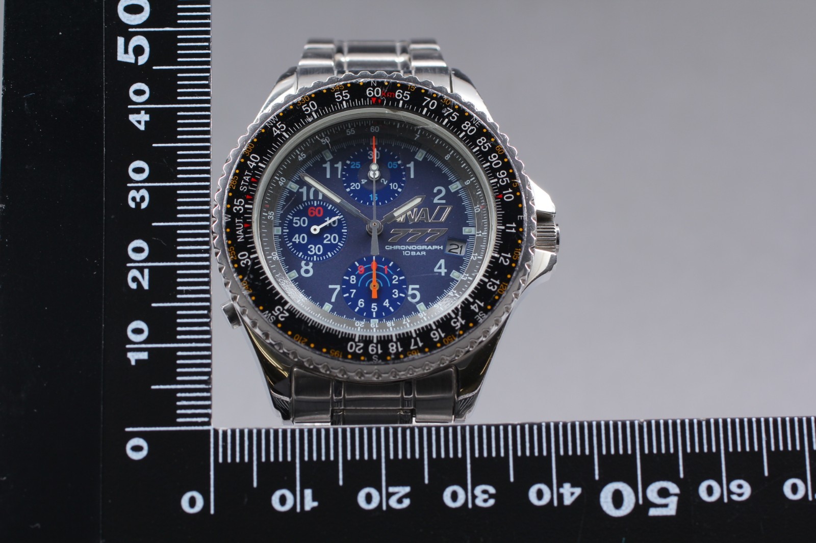 【EXC+5】 Seiko ANA777 Flight Quartz Chronograph Blue Dial Men’s Watch from JAPAN