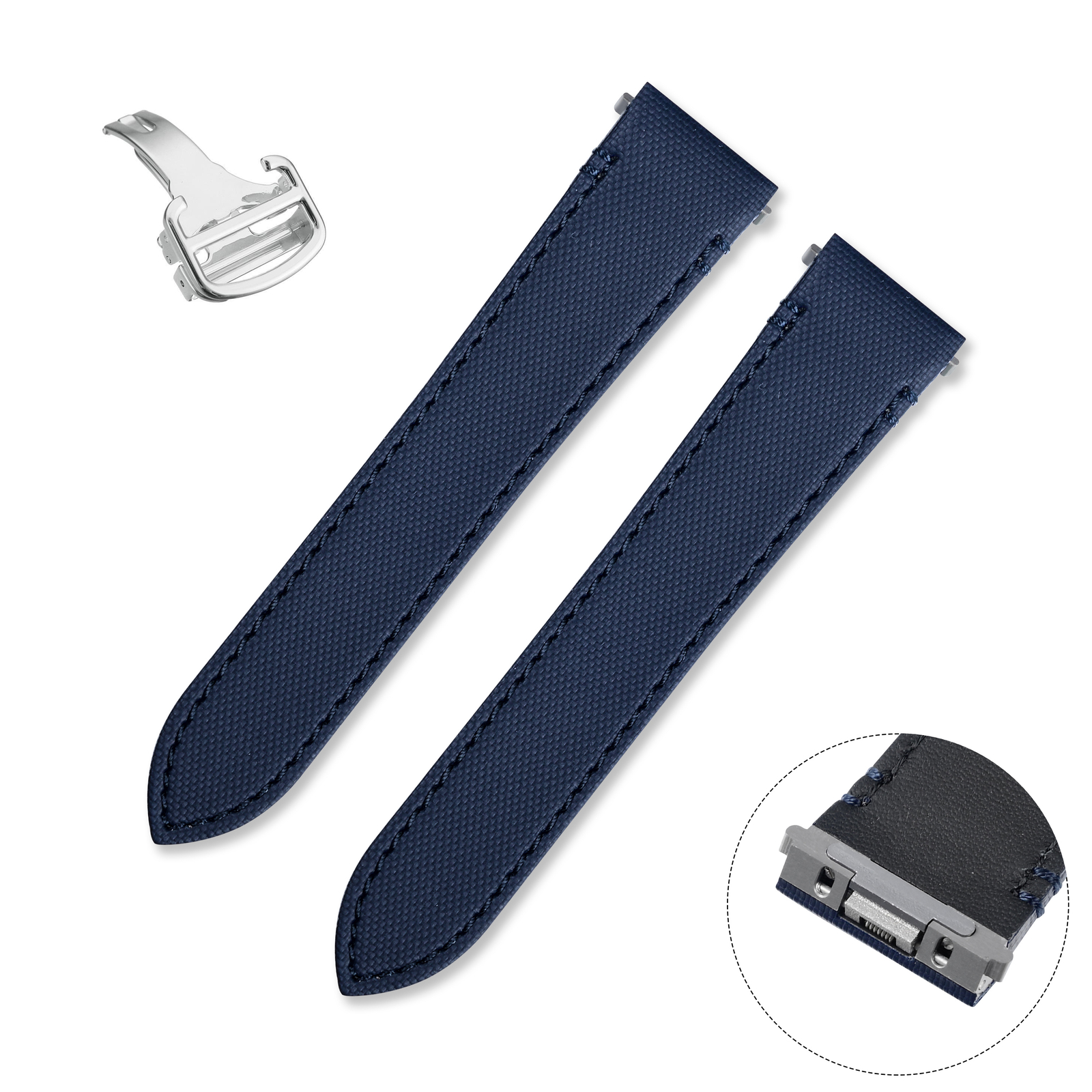 Blue Strap Band for Cartier Santos Quick-Release In Nylon Fabric 21mm