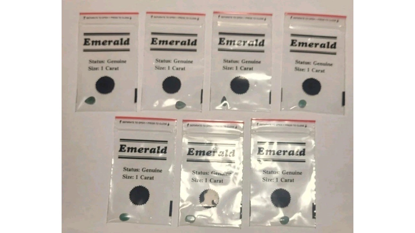 VTG 1 Carat Emeralds (7 Pieces) 1984 Publicity Sweepstakes L.G.P Gem Ltd.