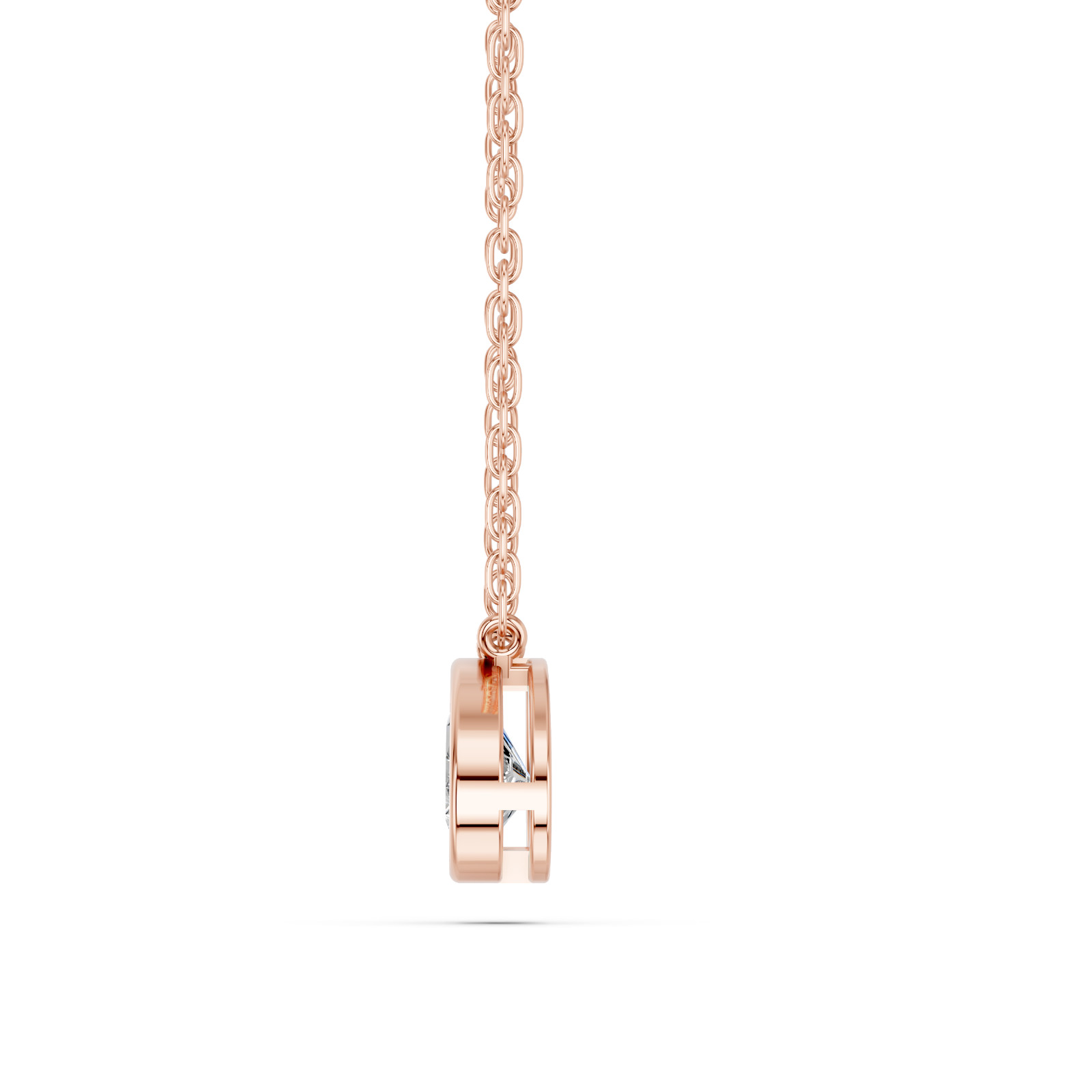 0.75 Ct Moissanite Stone Bezel Set Pendant With 18″ Chain in 925/10K for Women