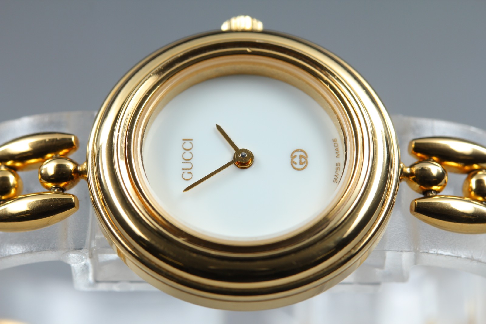 GUCCI Change Bezel 1100L 6 Colors 26mm Gold Quartz Women’s Watch w/Box Paper