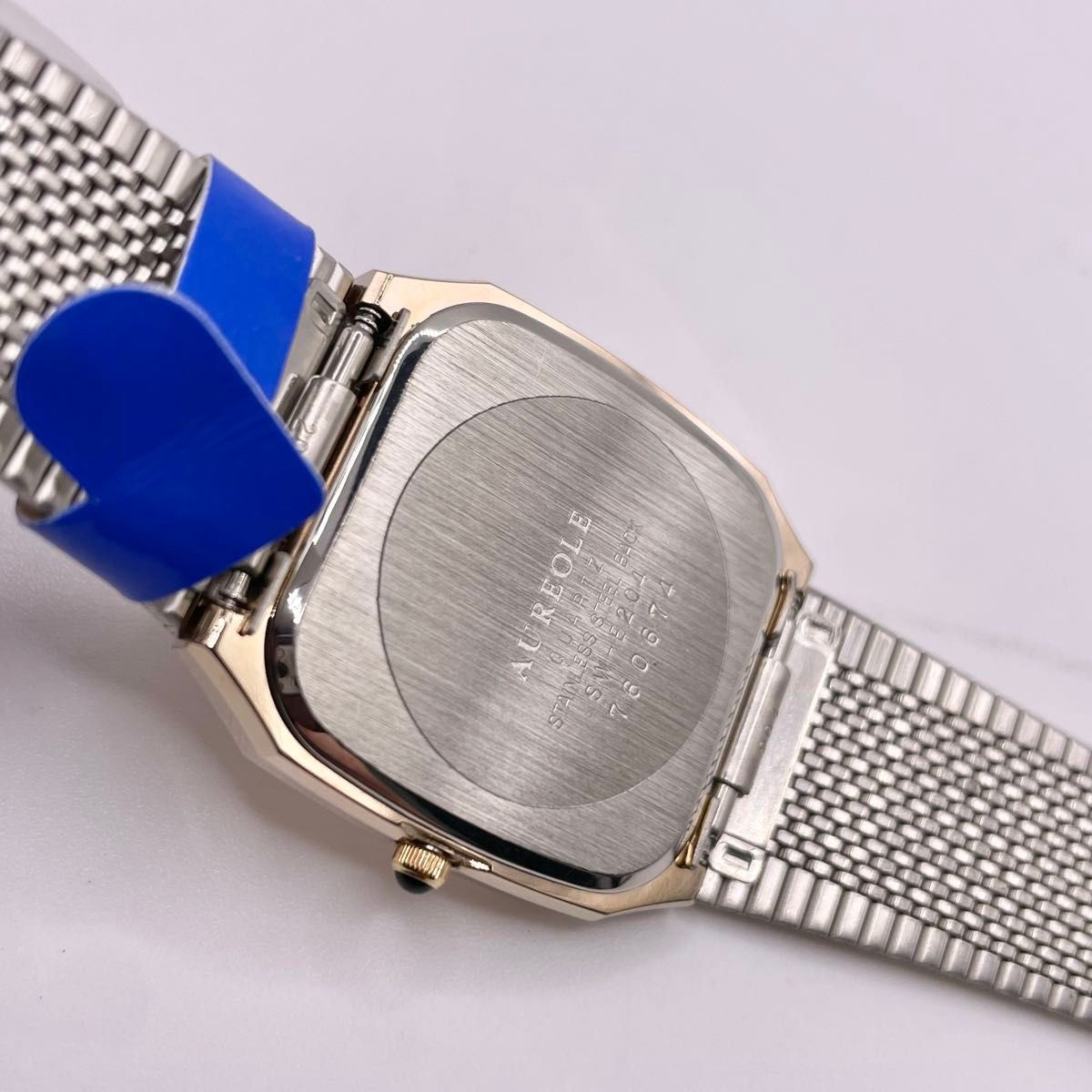Brand new AUREOLE Quartz Watch Gold Square Cut Glass Men’s