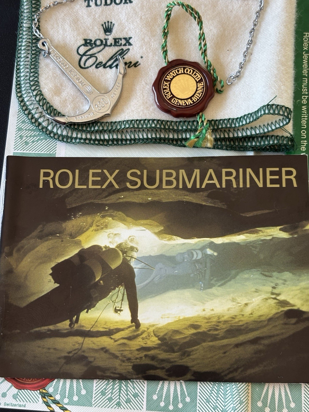 Rolex Submariner Manual, Warranty Papers, Rolex Paperwork , Hang Tags & Anchor