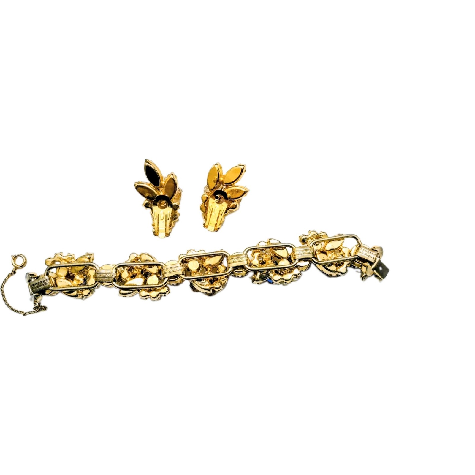 Juliana D&E Cha Cha Bracelet Matching Earrings Topaz AB Rhinestones