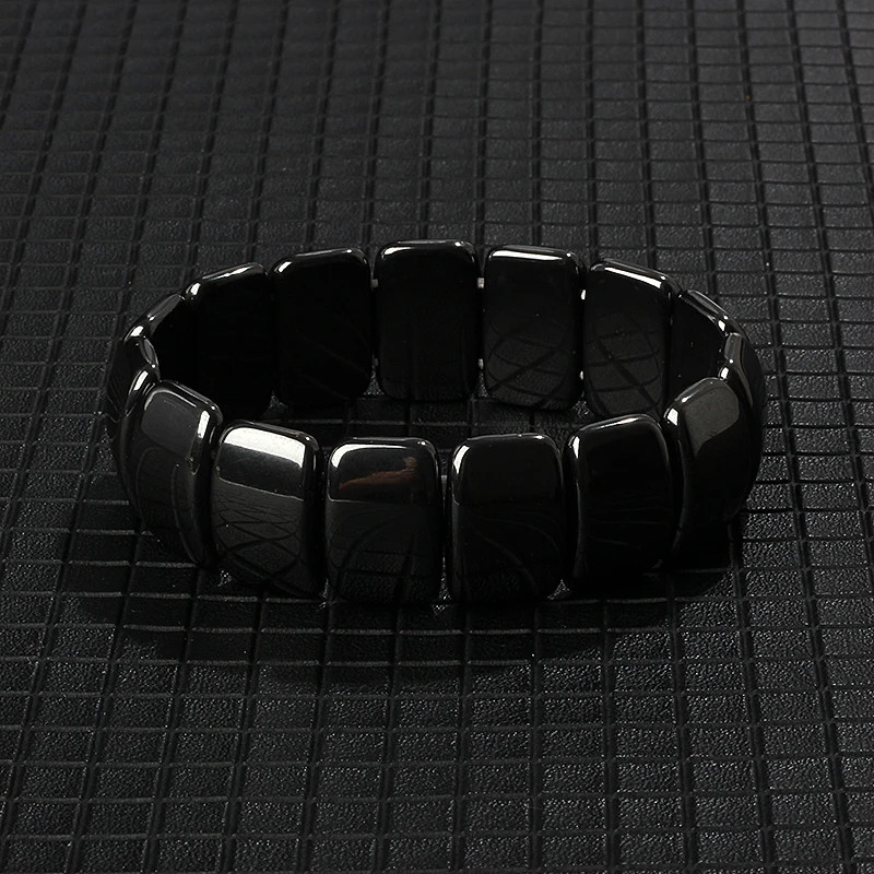 Arrow Hematite Bracelet Beaded Stretch Classic Round Stone Style Men Jewelry