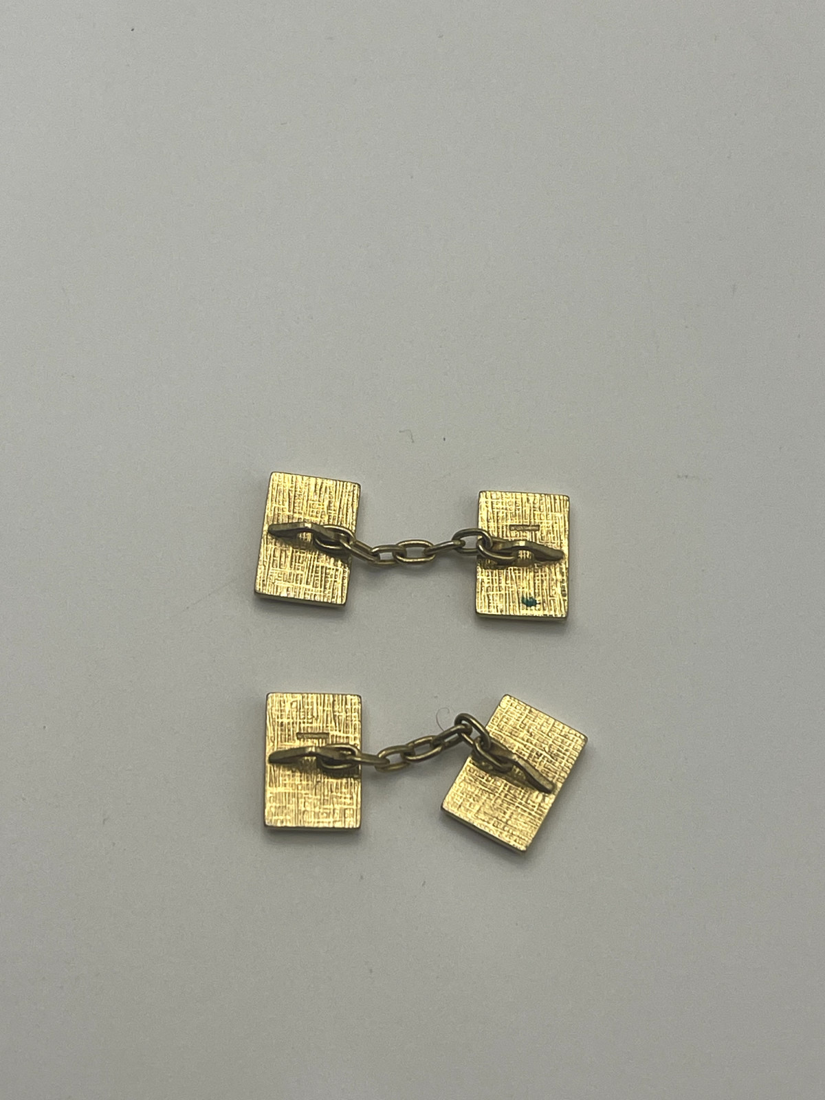 Gold-Plated Black / Gold Chained Vtg Accent Buttons / Set of 2 Linked Pairs