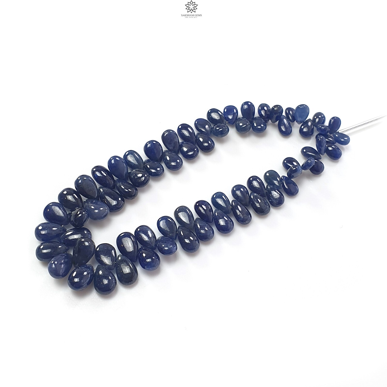 100.00cts Natural Blue Sapphire Gemstone Pear Plain Loose Beads 6*4mm – 9*6mm 4″