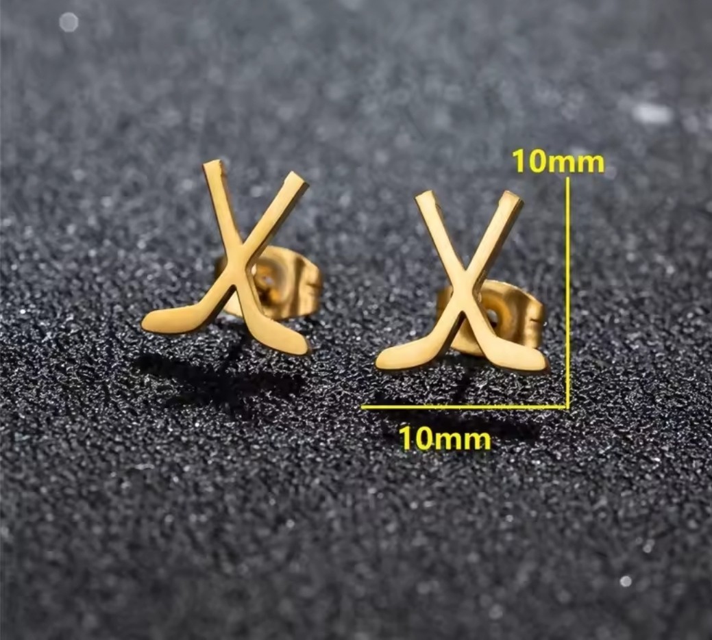 Field Hockey Earrings Gold Silver Color Petite Earring Women’s Jewelry 88H28