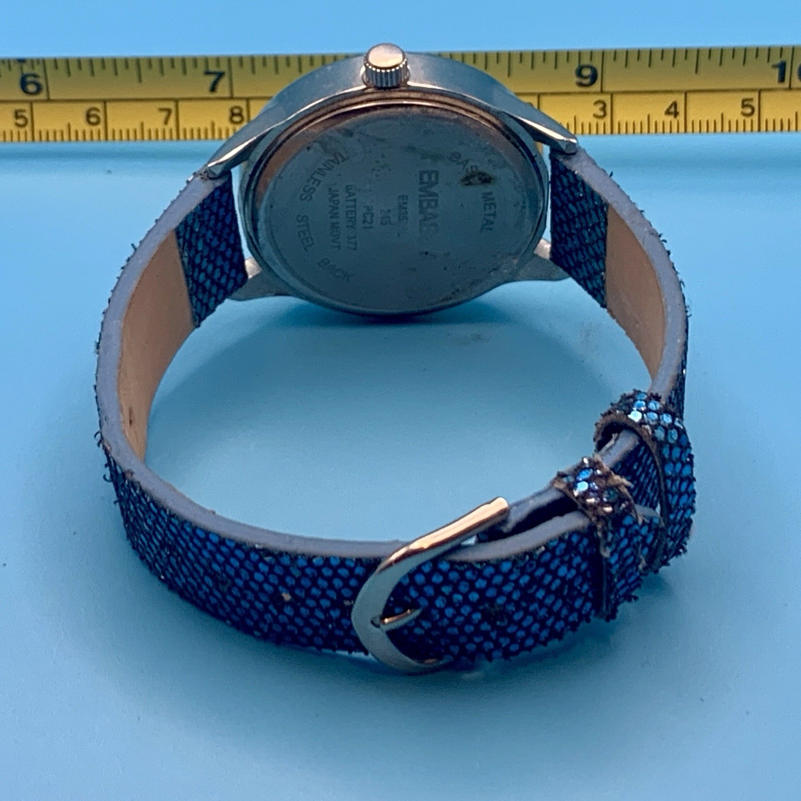 EMBASSY By GRUEN Women’s Fashion Quartz Wristwatch Crystal Bezel Works New Batt