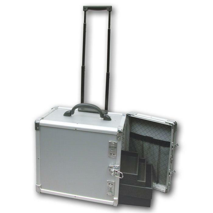 Jewelry Tray Carrying Case with Trays, Wheels & Handle ~ Holds 12 to 24 Trays