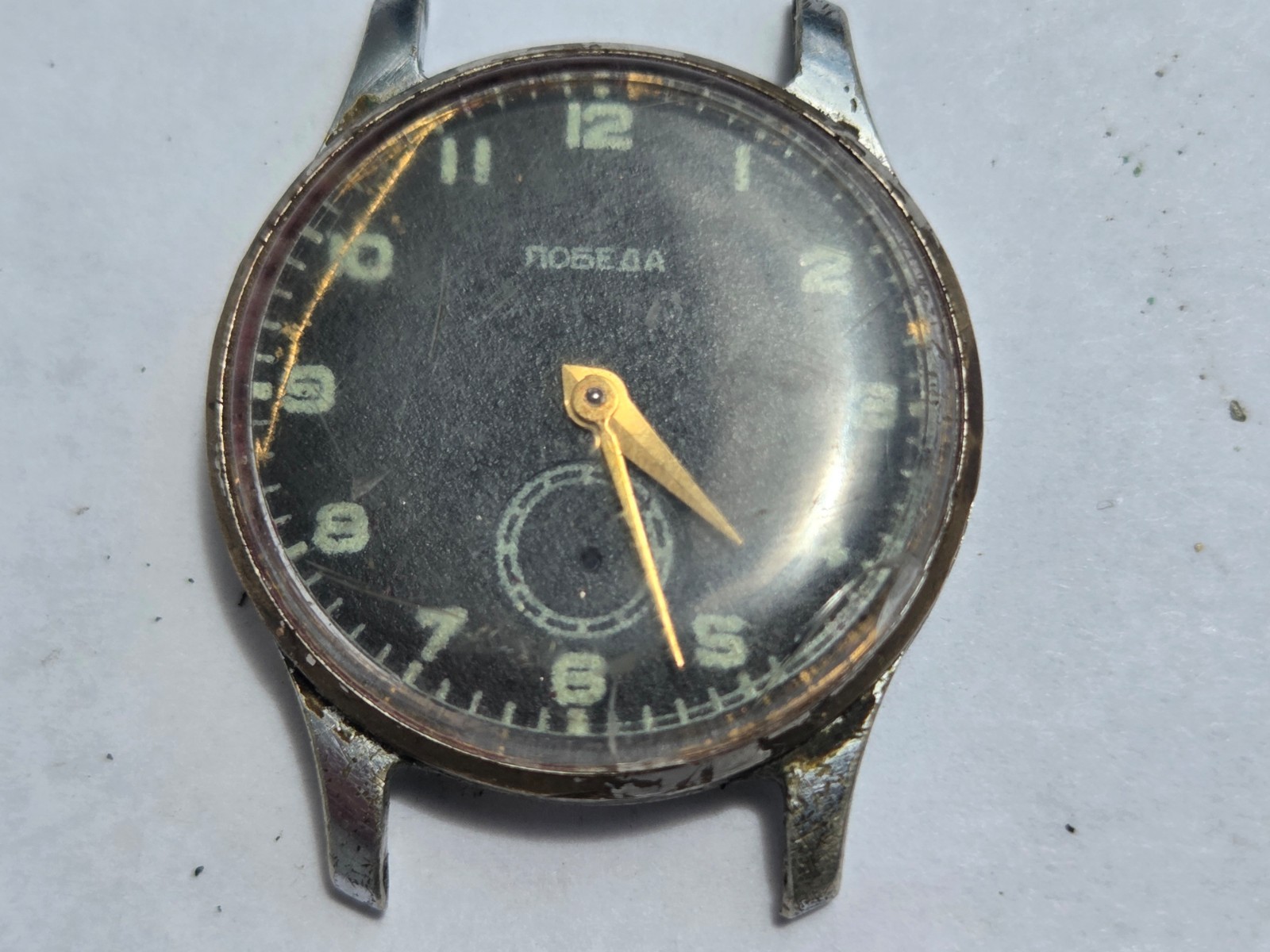 Russian Wristwatch Watch Pobeda , Victory . Made in USSR . Not working for parts