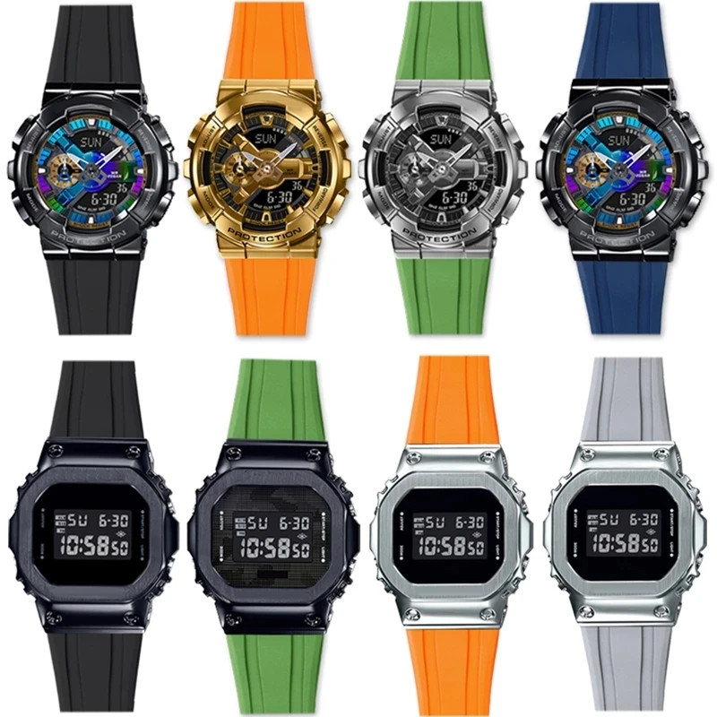 16mm Silicone Watch Band Strap For Casio GM-5600 GA2100 GM2110 Bracelet