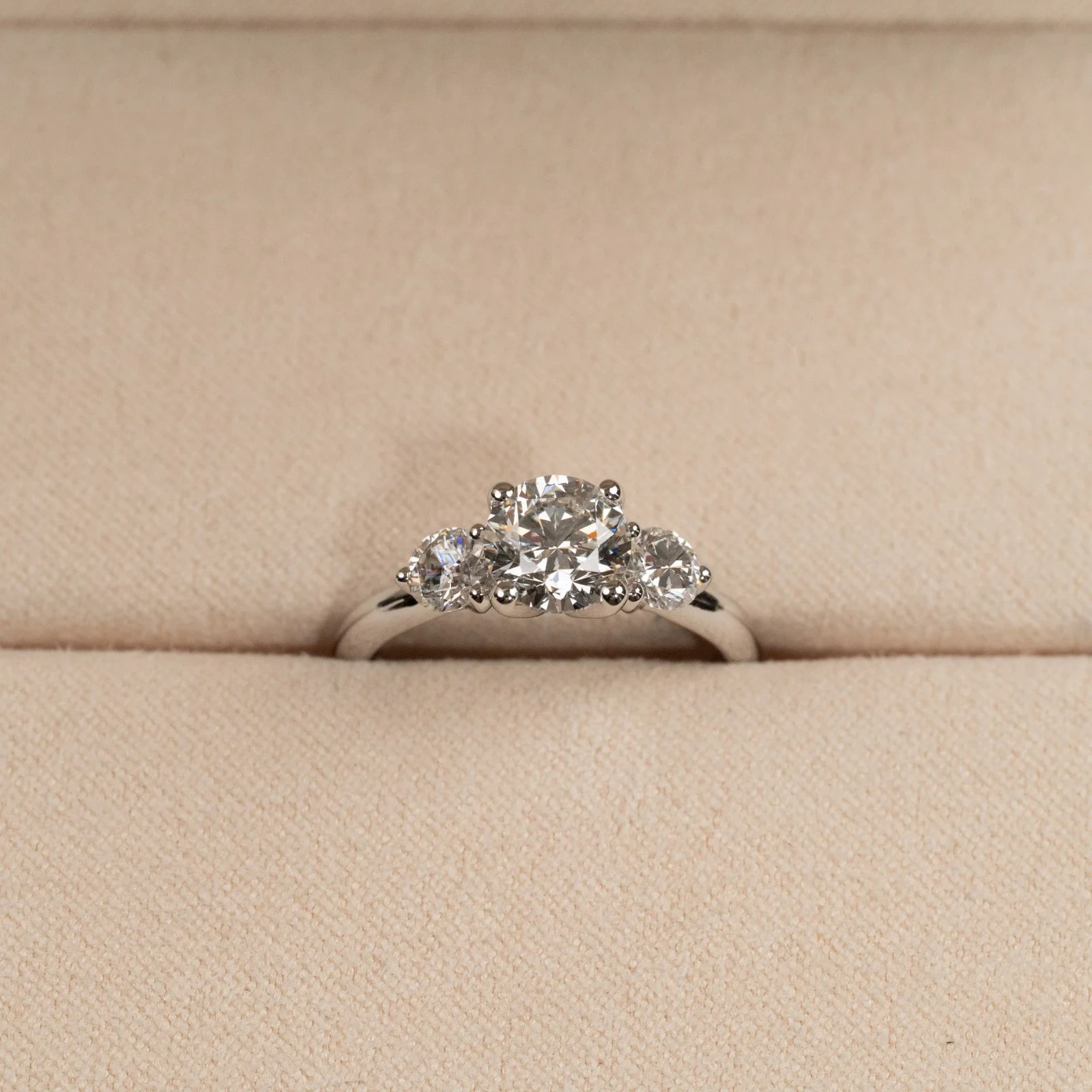 2Ct Round Lab Grown Diamond Ring 18K White Gold Classic Luxury Engagement Ring