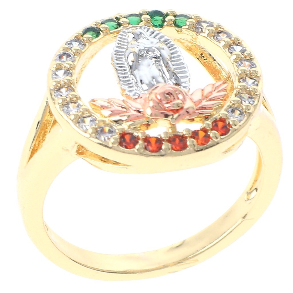 Gold Tone Gold Plated Ring With Multi Rhinestone – RG1006-9