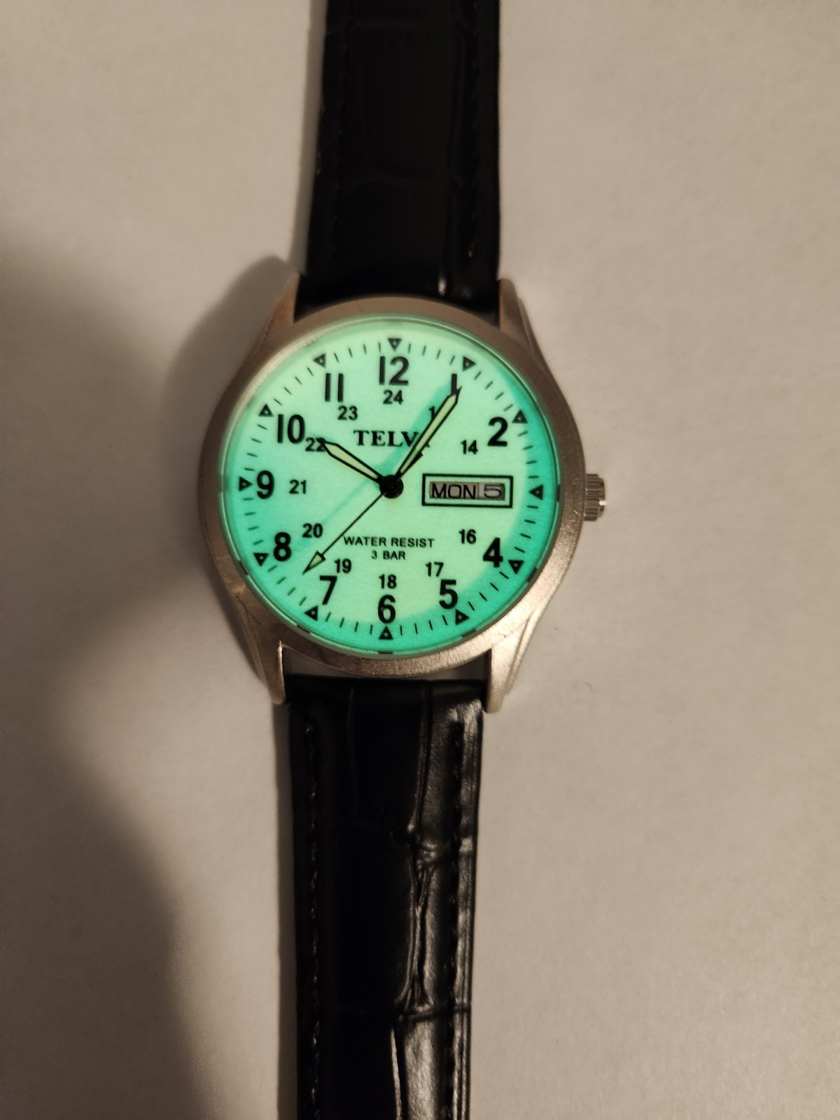 Telva Crepha TE-AM180 Watch With Day/Date. New Battery