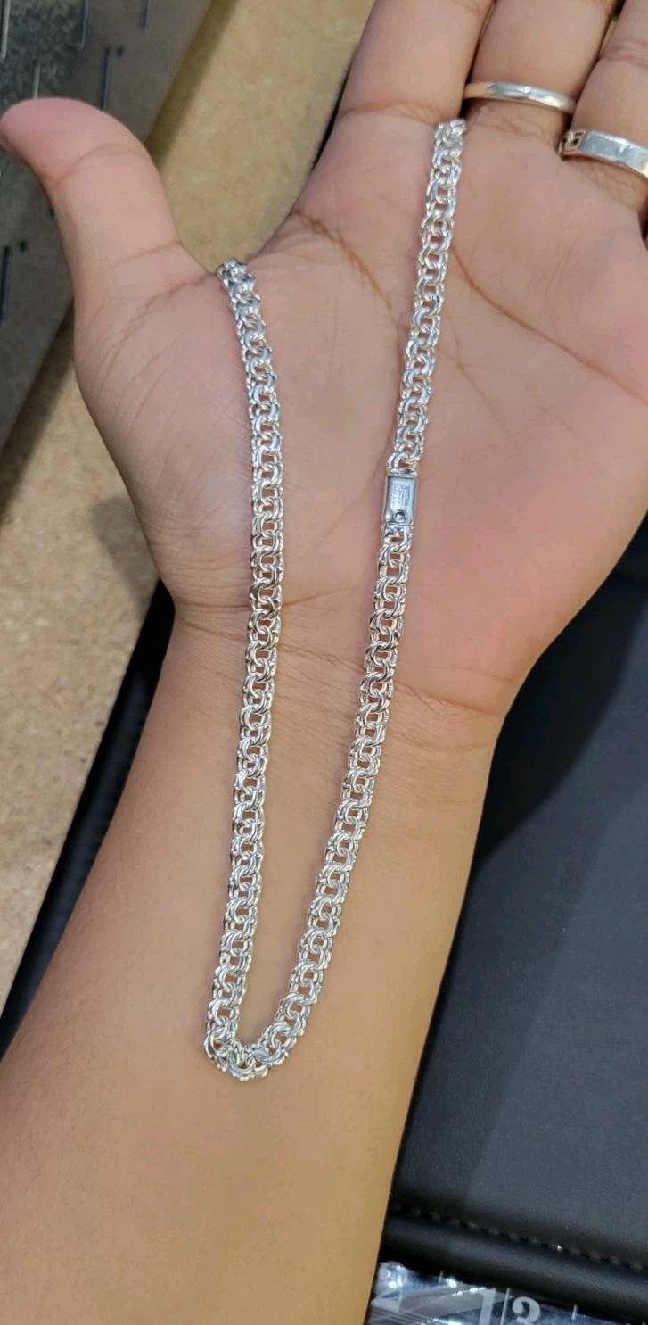 925 sterling silver Chino Link 20″ 5mm Chain Simple Lock 21.4g Solid Cadena