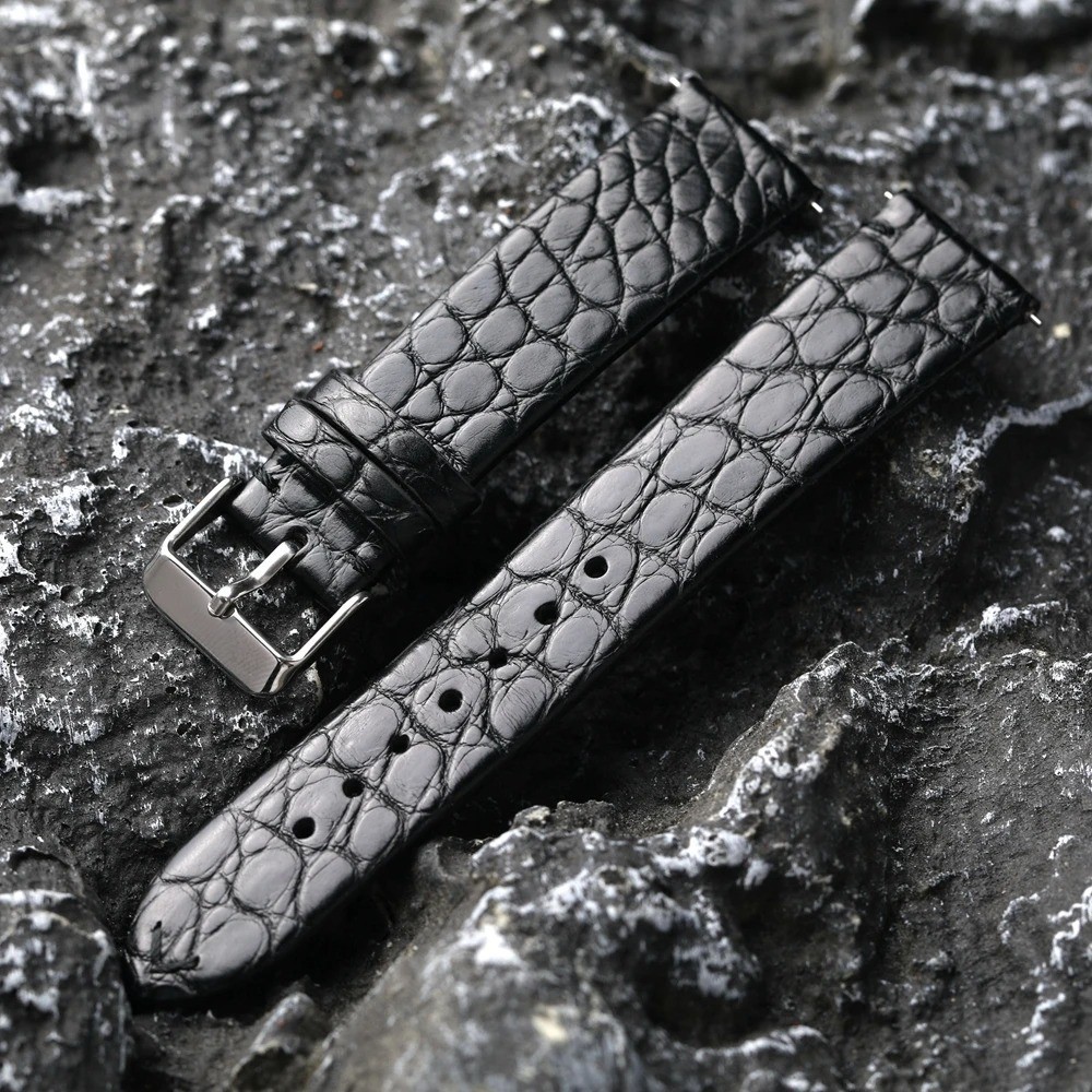Handmade Crocodile Leather Watch Strap 18 19 20 21 22mm Black Brown Quick Releas