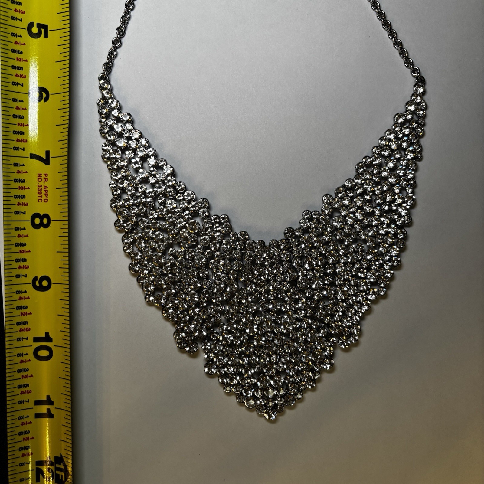 Inc Rhinestone Bib Statement Necklace Silver-tone Jewelry International Concepts