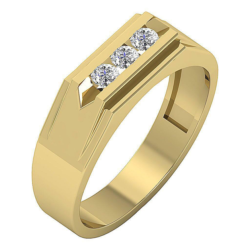 Men’s Wedding Ring VS1 E 0.50 Ct Natural Diamond 14K Solid White Gold 6.90 mm