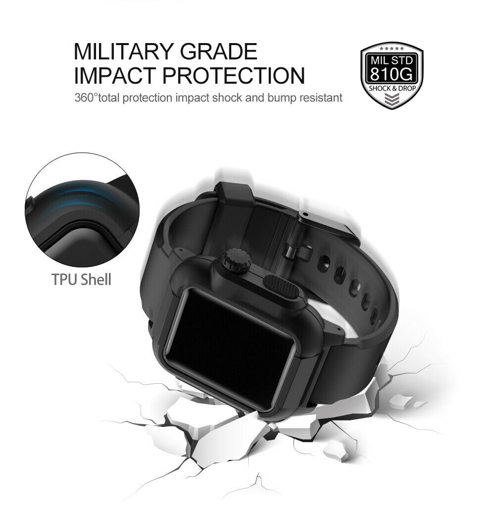 Waterproof Rugged Band & Cover For Apple Watch Series 1/2/3/4/5/6/SE 42/44/45mm